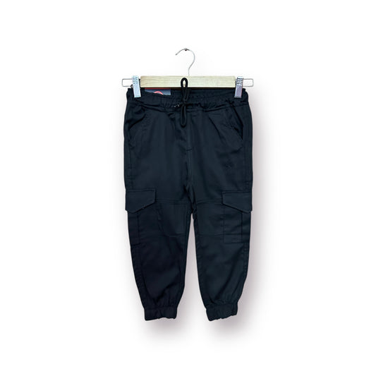 Boy Cargo Trouser(00535)Clr-Black-Fabric Soft Cotton For Summer