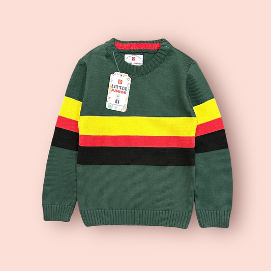 Boy Sweater (03848)Clr-Green,Yellow And Red