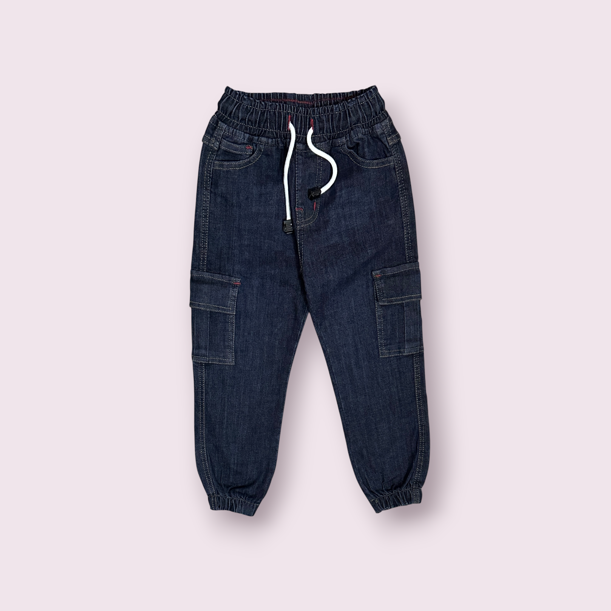 Boys cargo Pant(00115)Clr-Navy Blue-Fabric Denim Jeans