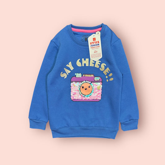 Girls Sweat Shirt(03854)Clr-Royal Blue