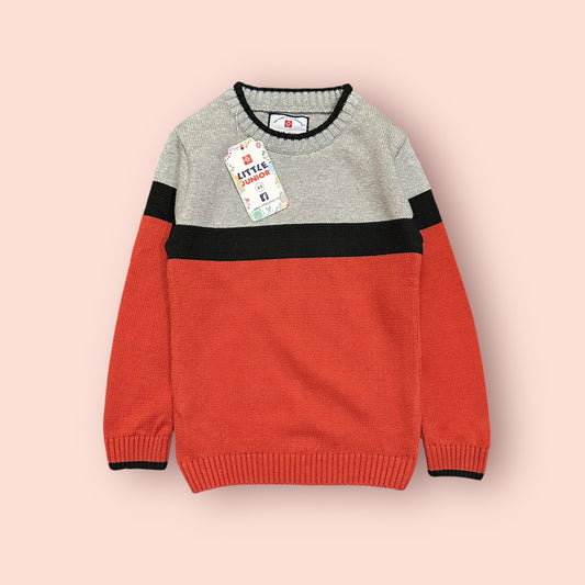 Boy Sweater (03820)Clr-Gry,Black And Copper