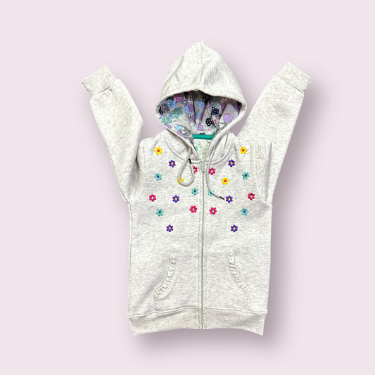 Girls Hoodie (03641) Fabric Warm Fleece-Clr Off white