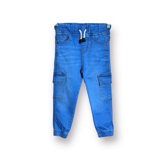 Boy Cargo Pant (00457)Clr-Royal Sky Blue-Fabric Denim Jeans