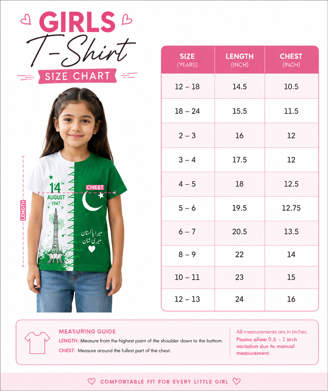Azadi T Shirt For Girl