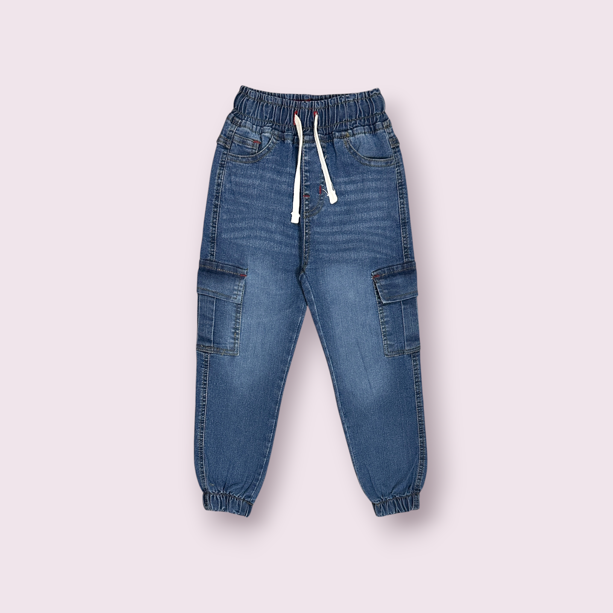 Boys cargo Pant(00254)Clr-blue-Fabric Denim Jeans