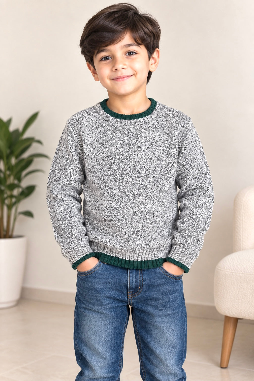 Boys Sweater (00148)Clr-Gry