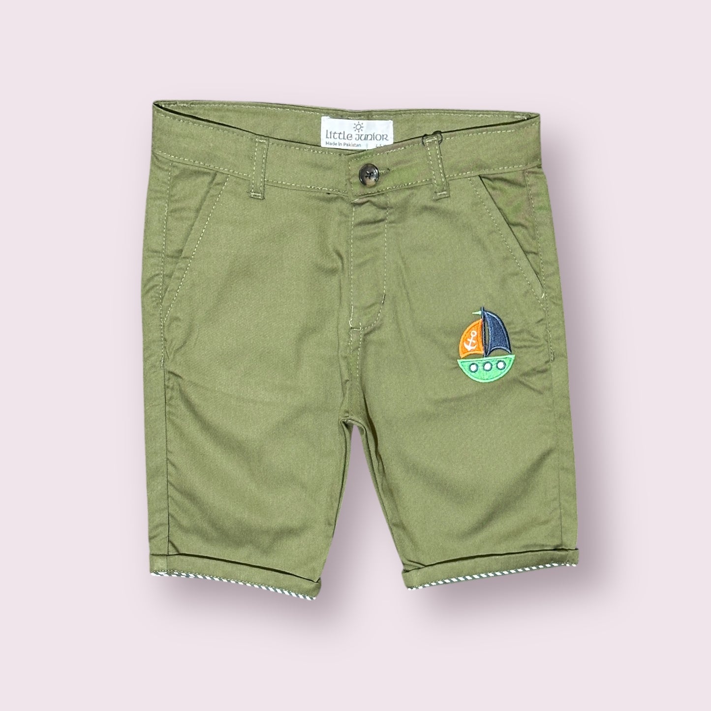 Cotton Shorts (00103)Clr-Dark Green-Fabric Cotton