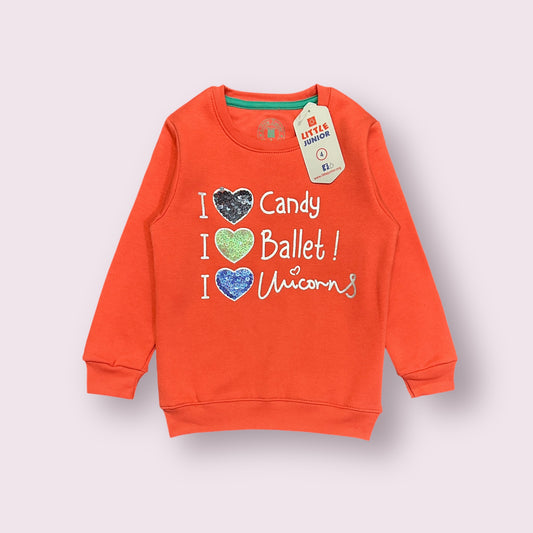 Girls Sweat Shirt (03598) Clr-Peach