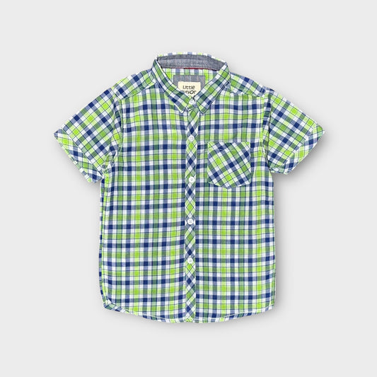 Casual Shirt (0062)Clr-Green and blue-Fabric Soft Cotton