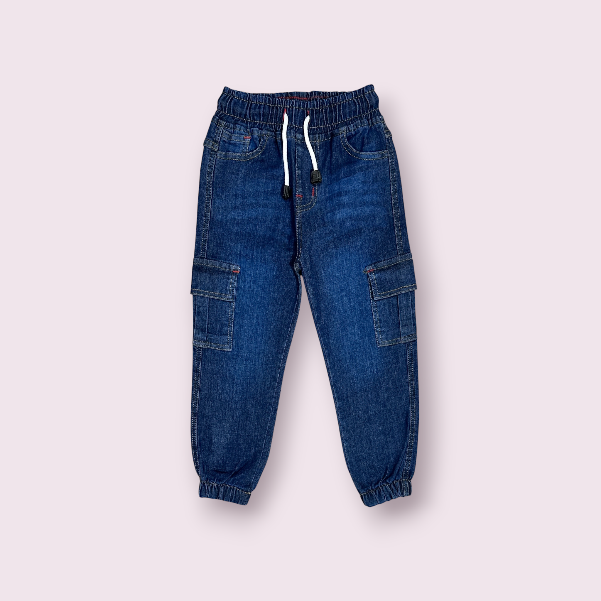 Boys cargo Pant(00255)Clr-Navy blue-Fabric Denim Jeans