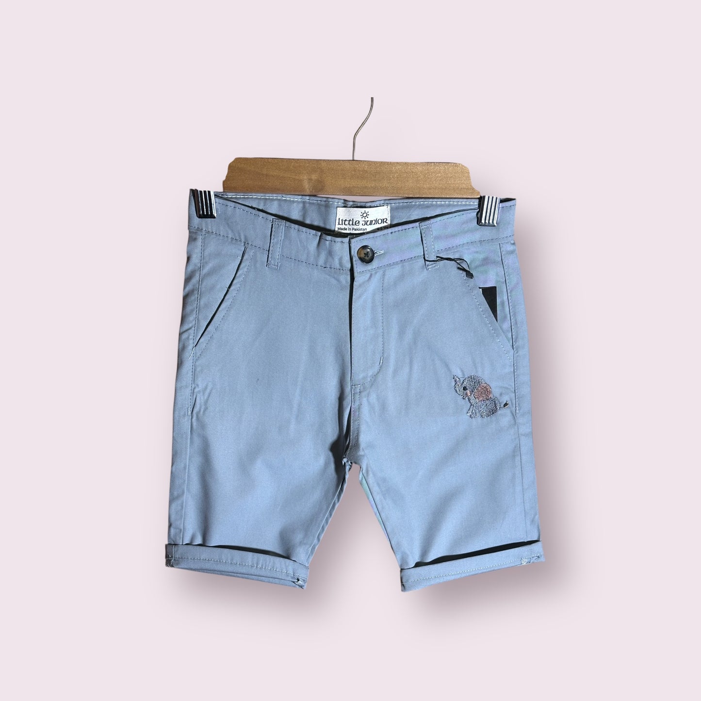 Cotton Shorts (00138)Clr-Lite Sky blue-Fabric Cotton