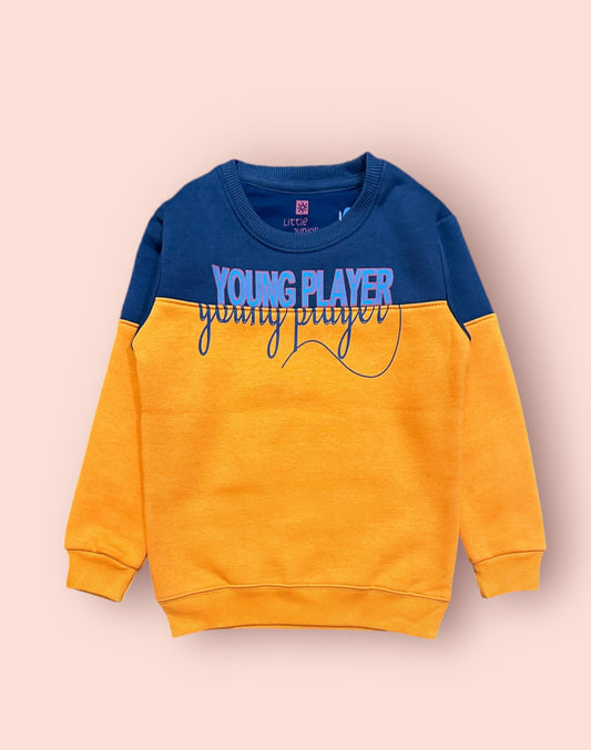 Boy Sweat Shirt (03720) Clr-Orange And Navy Blue