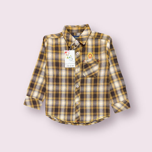 Boy Shirt (03583)Fabric Flannel-Clr Brown Checks