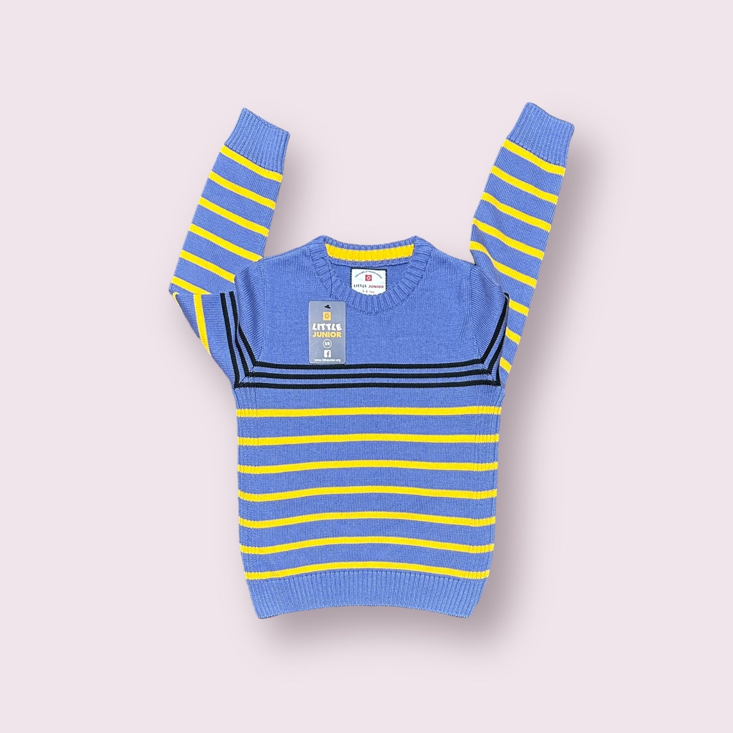 Boy Sweater (03393) Clr-Sky And Yellow Lining