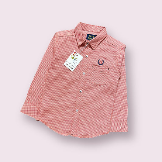 Boy Shirt (03503)Clr-Peach Small Checks