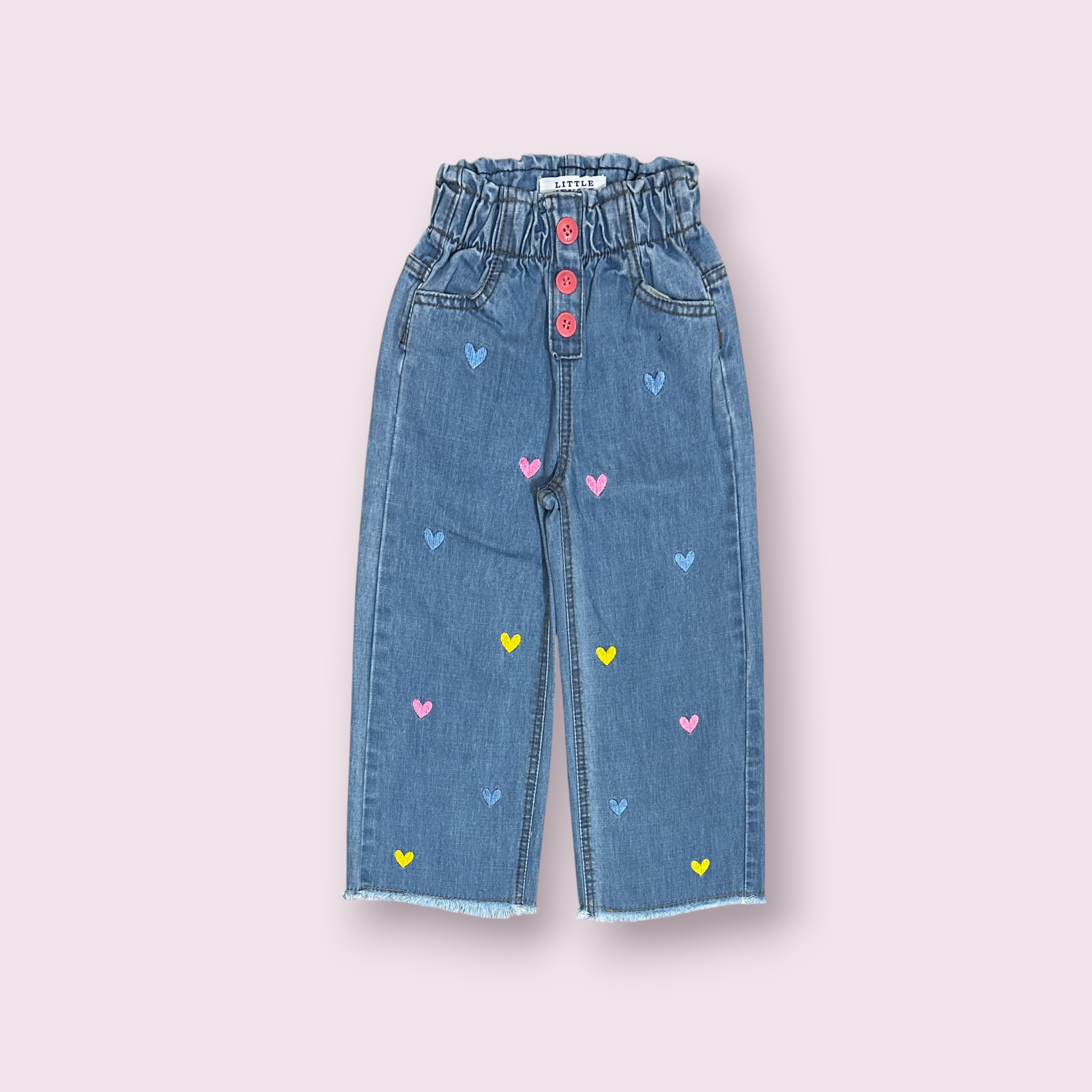 Girls Pant (0048)Clr-Sky Blue-Fabric Jeans