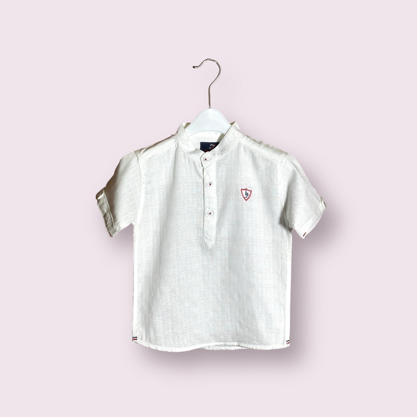 Boys Shirt(00173)Clr-White-Fabric Cotton