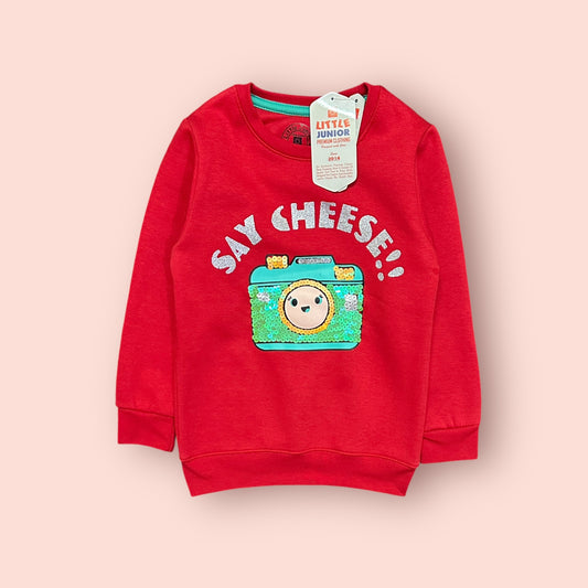 Girls Sweat Shirt(03853)Clr-Red