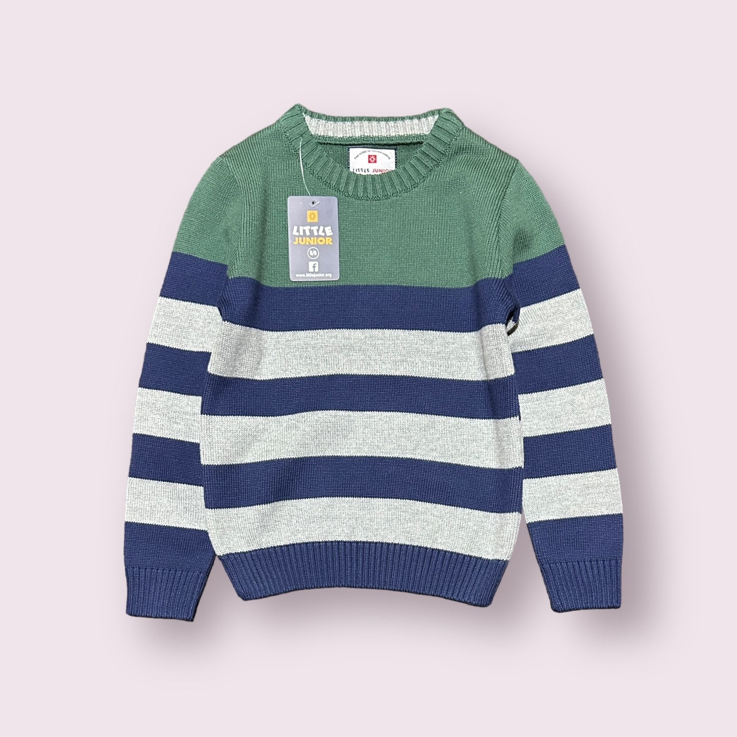 Boy Sweater (03392) Clr-Green, Blue And Lite gry