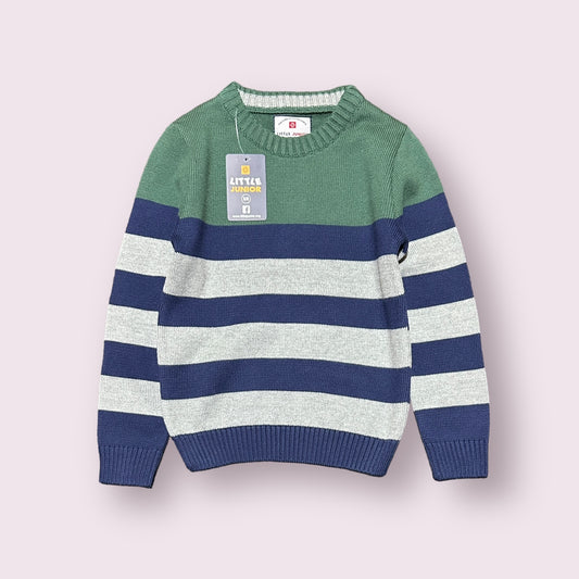 Boy Sweater (03392) Clr-Green, Blue And Lite gry