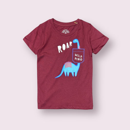 Boy T Shirt (0014)Clr-Maroon-Fabric Blended Cotton