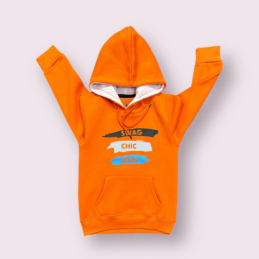 Boy Hoodie(03639) Fabric Warm Fleece-Clr Orange