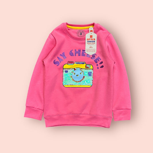 Girls Sweat Shirt(03852)Clr-Baby Pink