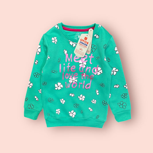 Girls Sweat Shirt (03801)Clr-Sea Green