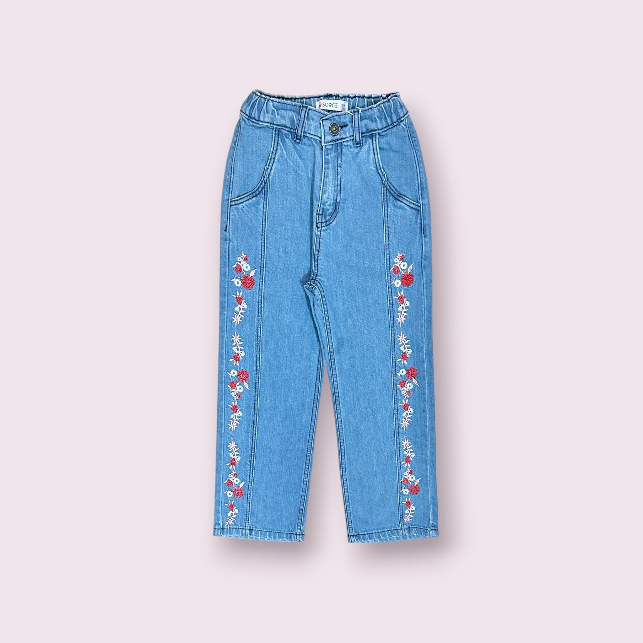 Girls Pant (00336)Clr-Lite Blue-Fabric Jeans