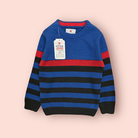 Boy Sweater (03850)Royal Blue Black And Red