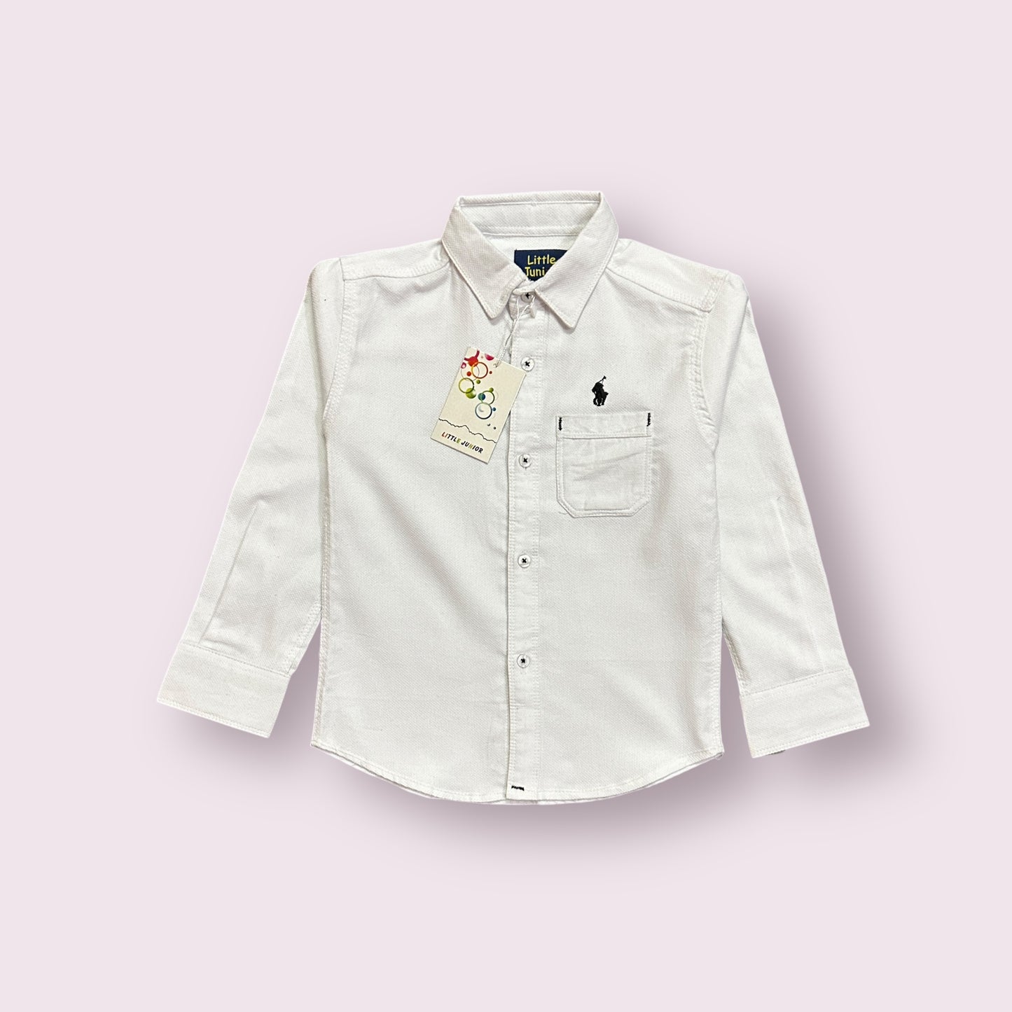 Boy Shirt (03588)Fabric Flannel-White Plain