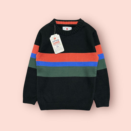 Boy Sweater (03849)Black Orange Green