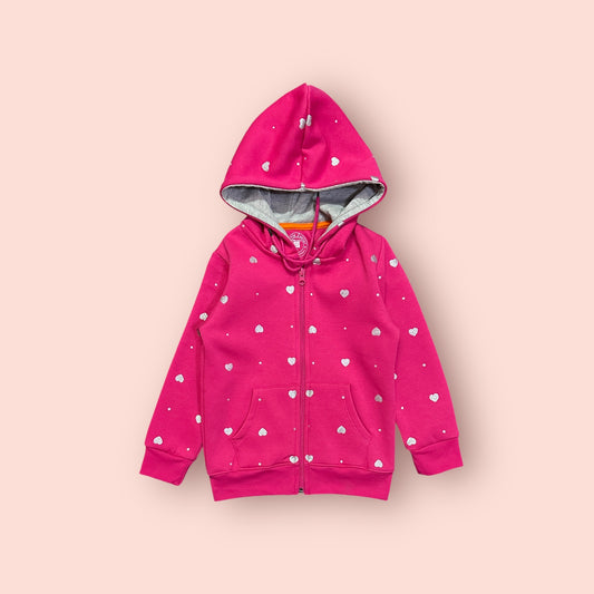 Girls Hoodie (03738) Fabric Warm Fleece-Shocking Pink