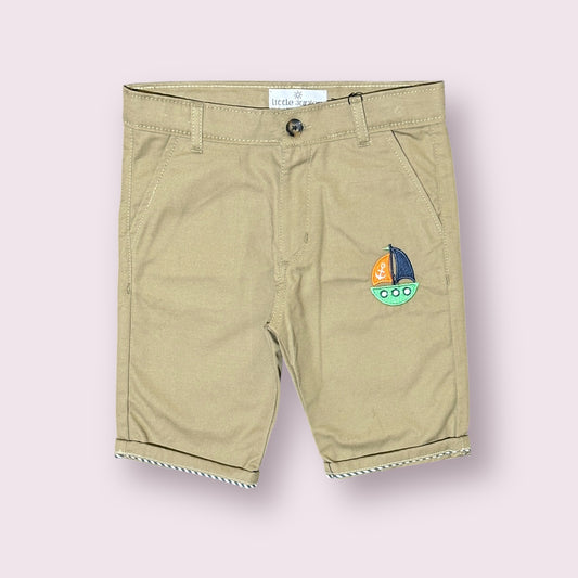 Cotton Shorts (00100)Clr-Brown-Fabric Cotton