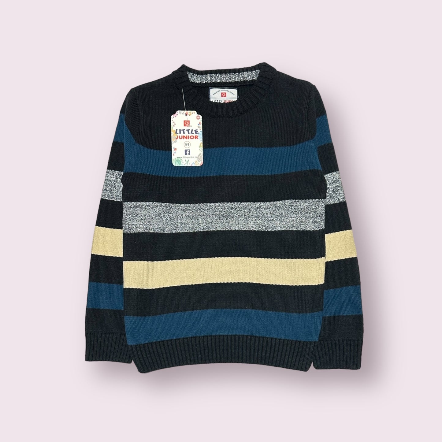 Boy Sweater (03374) Clr-Black And Zink