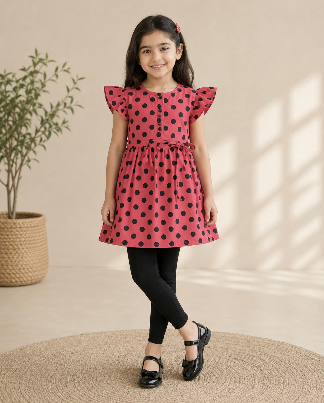 Girls top (02797)Clr-Maroon and black-Fabric Lite silk For Summers