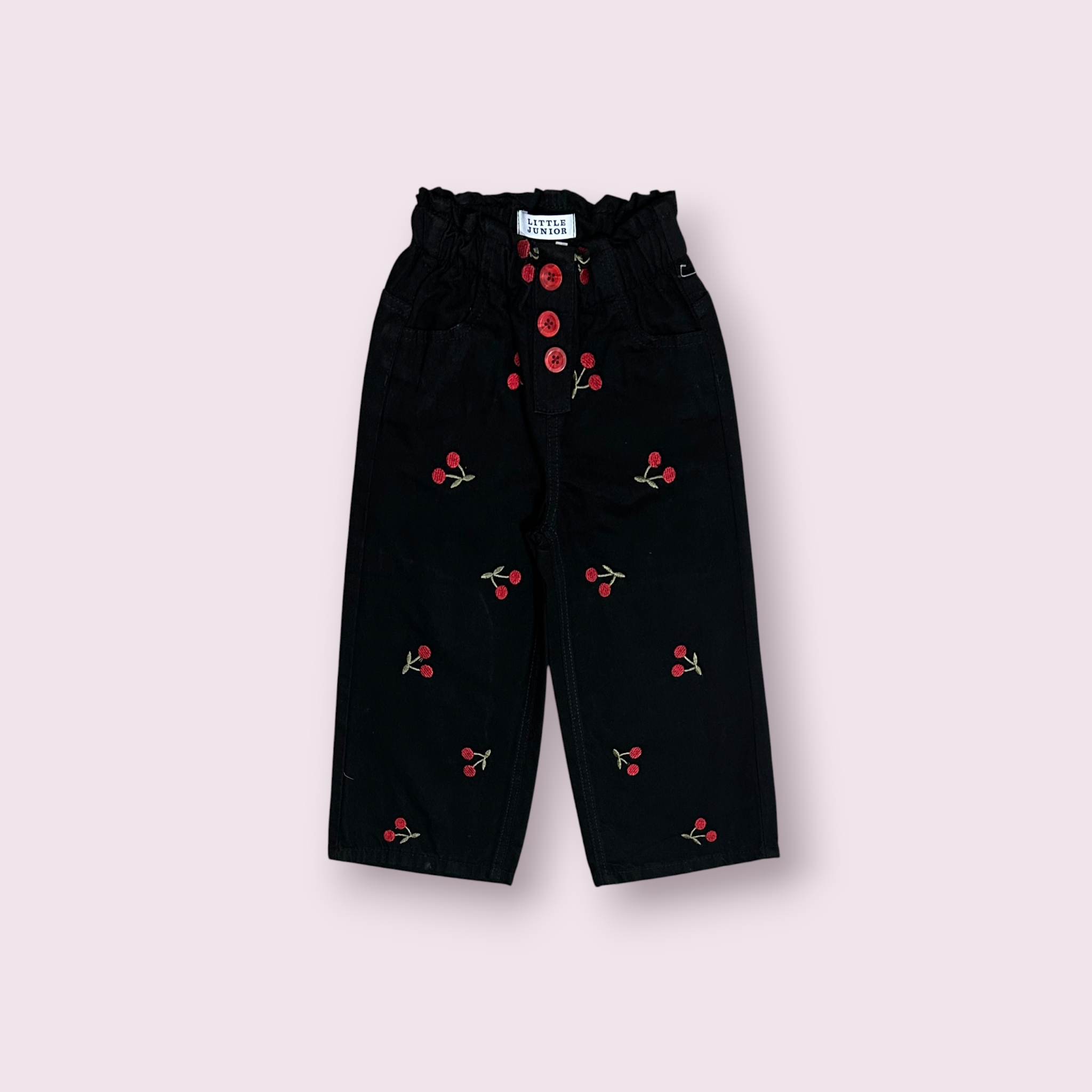 Girls Pant (0046)Clr-Black-Fabric Jeans