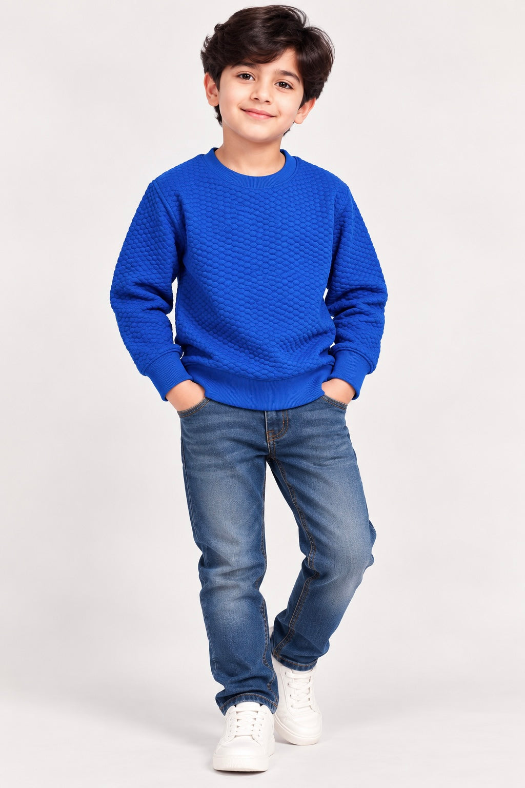 Boy Sweat-Shirt(00323)Clr-Royal Blue-Fabric High Quality warm Fleece