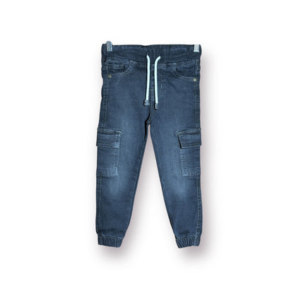 Boy Cargo Pant (00458)Clr-Dark Gry-Fabric Denim Jeans