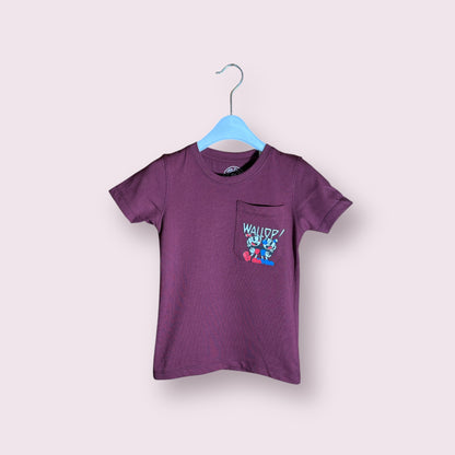 Boy T Shirt (00237)Clr-Maroon-Fabric Blended Cotton