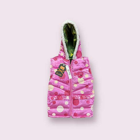 Girls Sleeveless  Puffer Jacket (03874)Clr-Pink