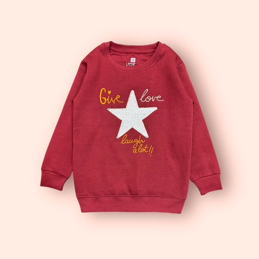 Girls Sweat Shirt (03711) Clr-Maroon