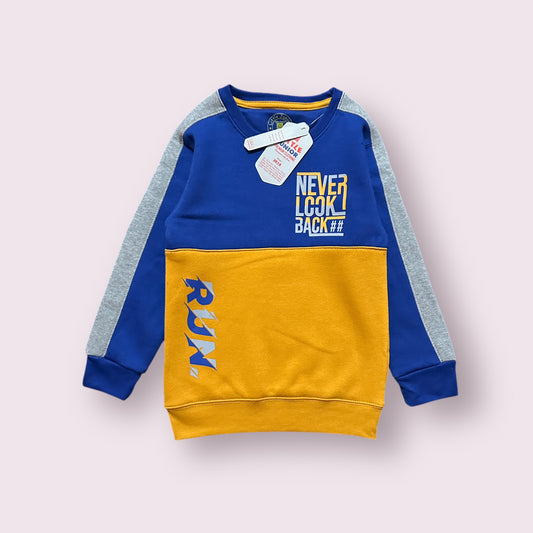 Boy Sweat Shirt (03432)Clr-Mastard And Royal Blue