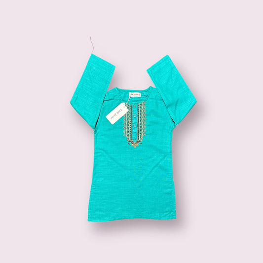 Girls Kurti (03401)-Fabric Khaddar-Clr   sea green