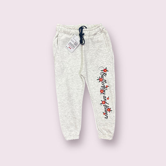 Girls Trouser(03777)Clr-Off white, Fabric Fleece