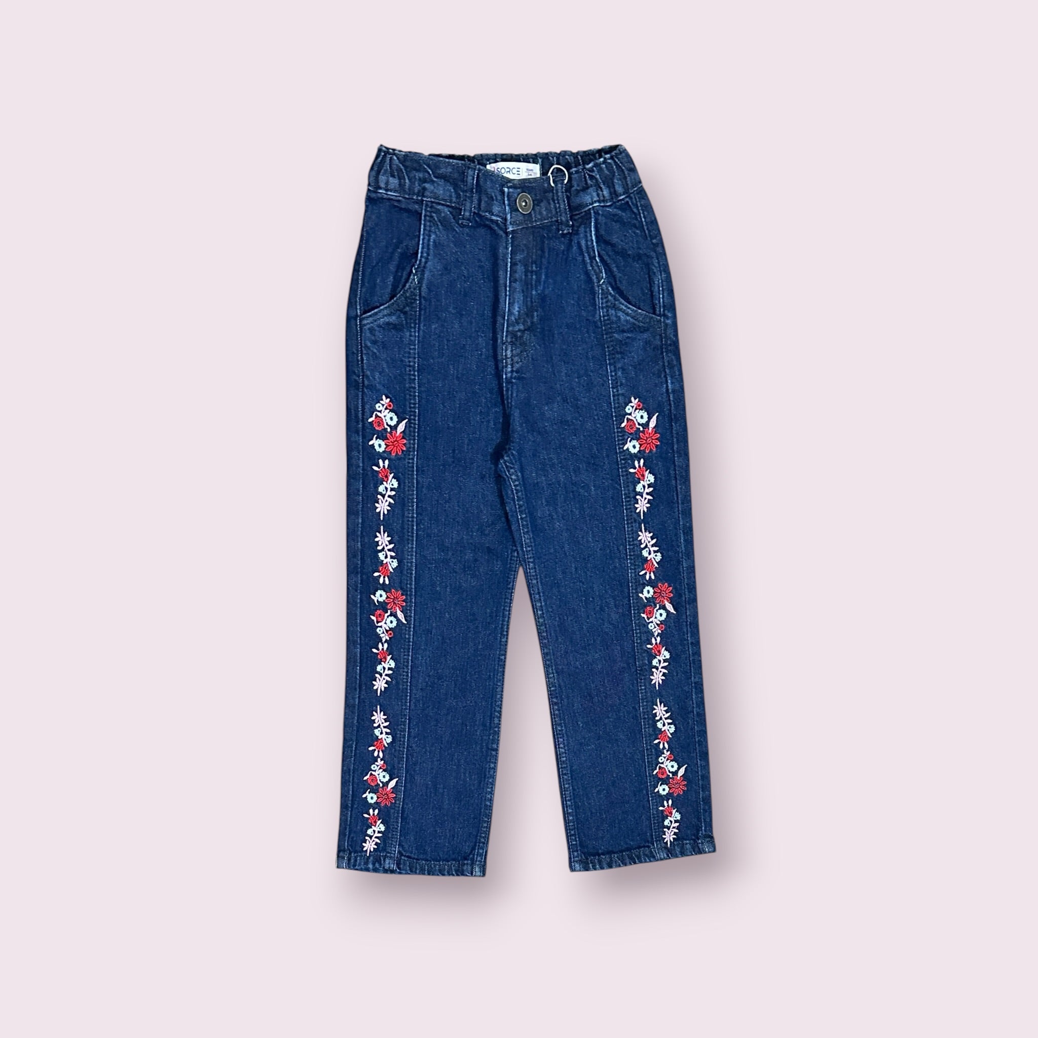 Girls Pant (00337)Clr-Dark Blue-Fabric Jeans