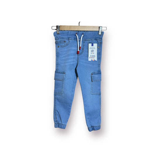 Boy Cargo Pant (00455)Clr-Sky Blue-Fabric Denim Jeans