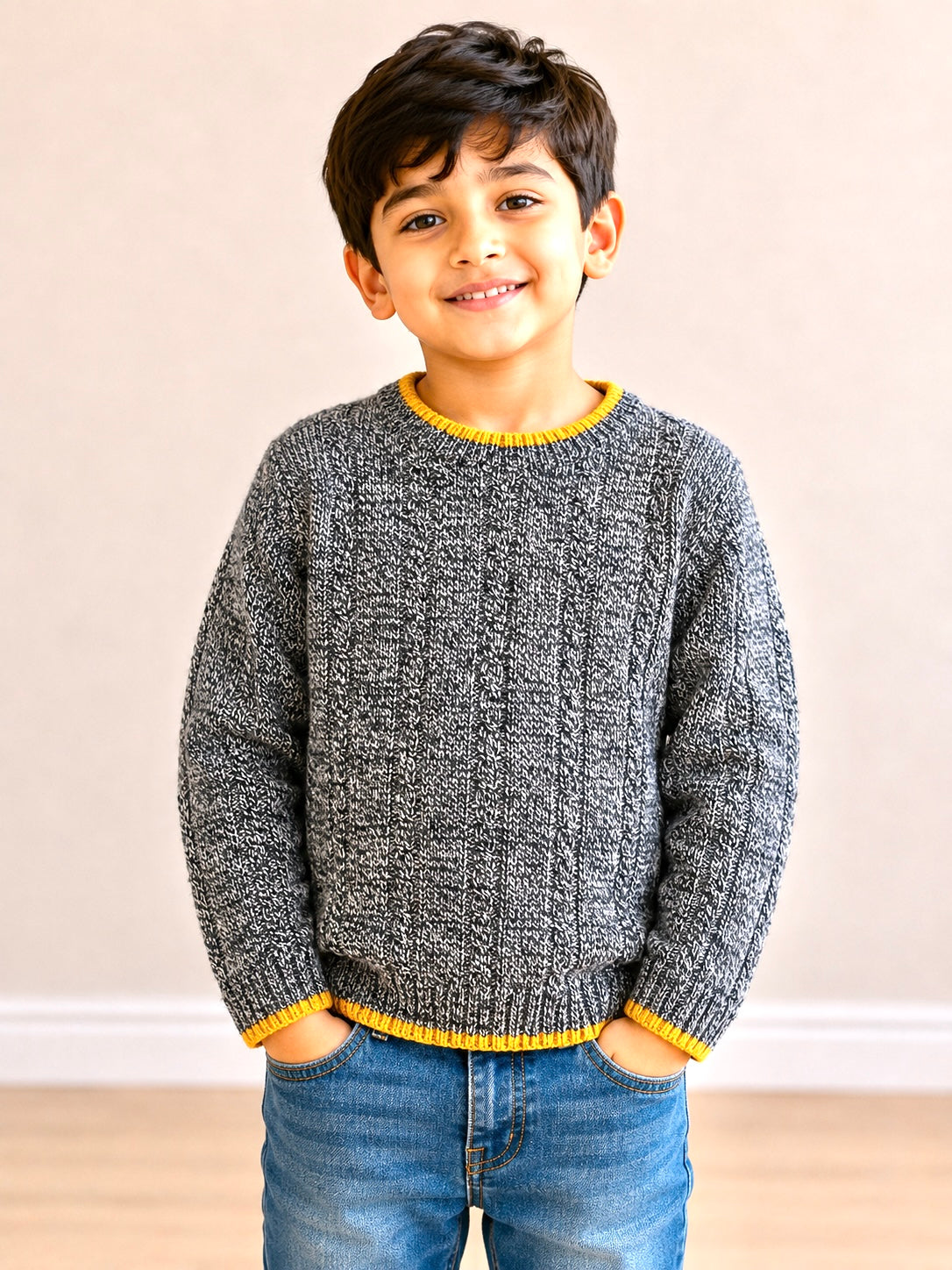 Boys Sweater (0055)Clr-Bluish Gry
