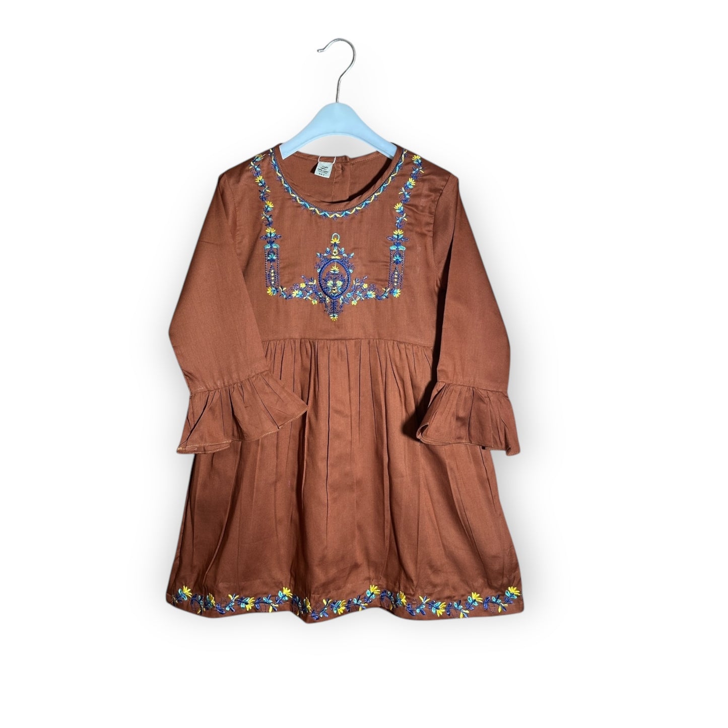 Girls Top/Kurti (00224)Clr-Brown-Fabric Cotton For Summer