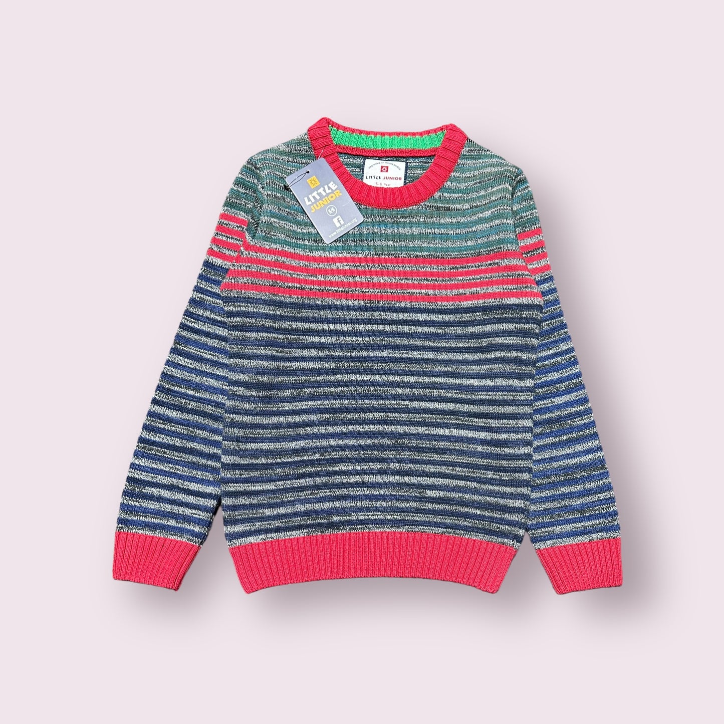 Boy Sweater (03385) Clr-Red Green And navy Blue